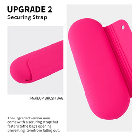 AGIKET Soft Silicone Makeup Brush Holder side view with brushes