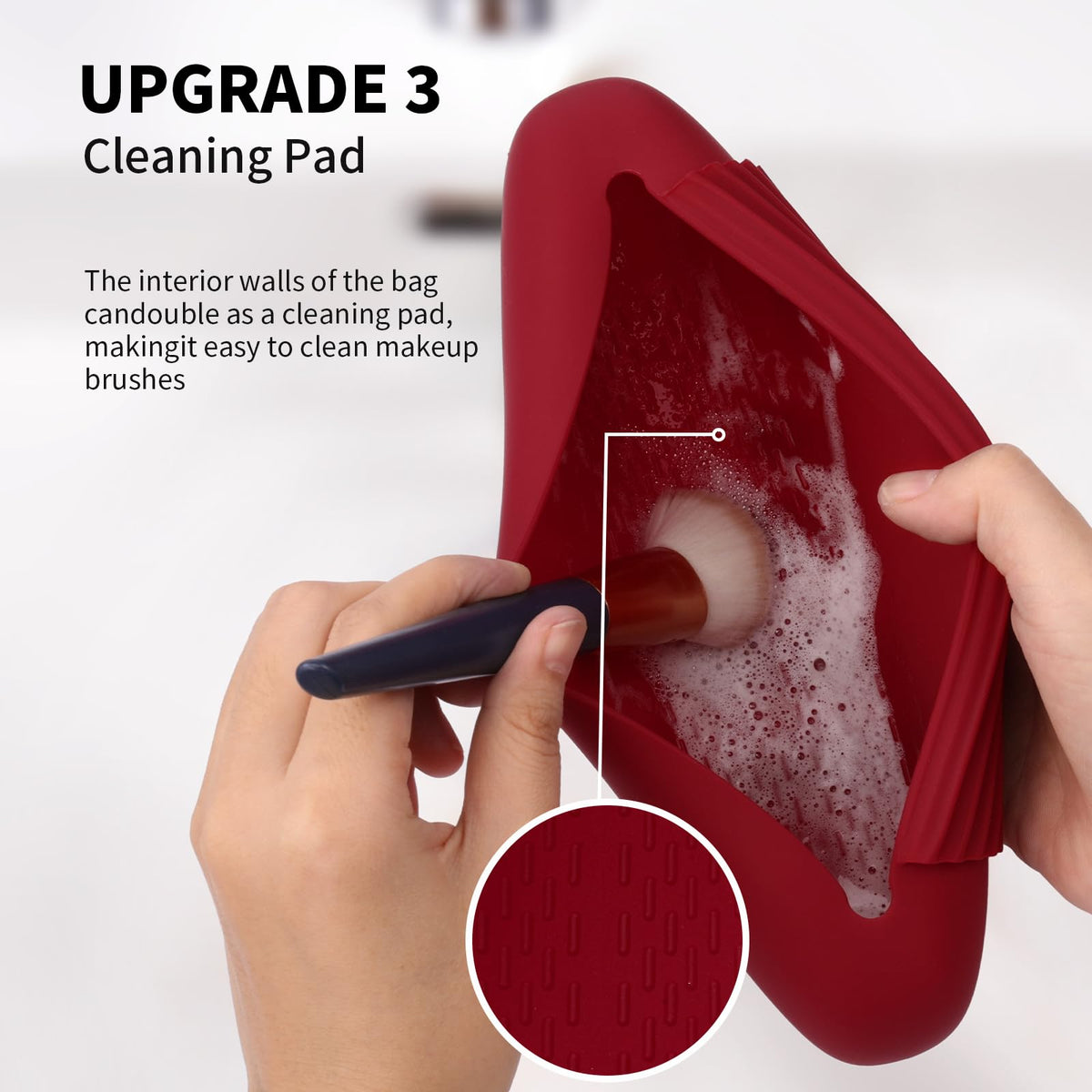 AGIKET Soft Silicone Makeup Brush Holder with brushes inside