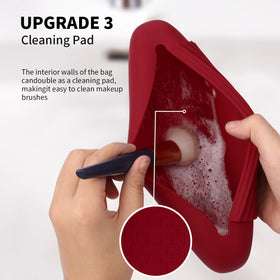 AGIKET Soft Silicone Makeup Brush Holder with brushes inside