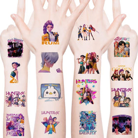 AGOODTO Kpop Demon Temporary Tattoos packaging and designs
