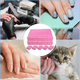 AhaTopia Mini Nail Buffers used in a manicure setting