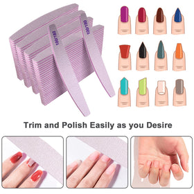 AhaTopia nail file in use on natural nails