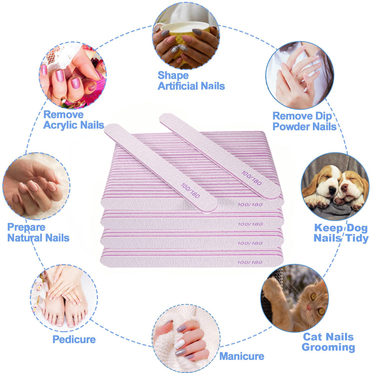 AhaTopia nail file set with a hand applying nail polish