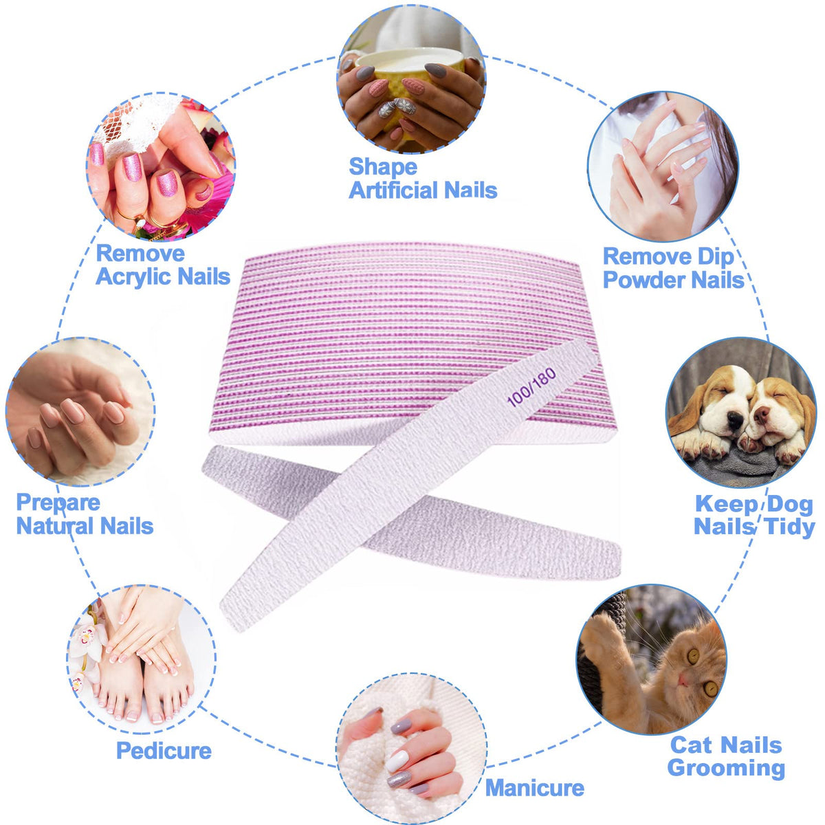 AhaTopia nail files for both natural and acrylic nails