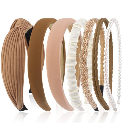 AHONEY 7 Pack Headbands assorted styles front view