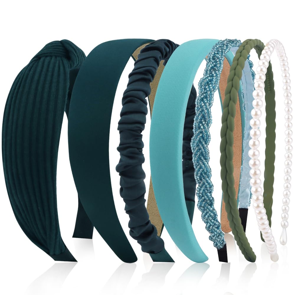 AHONEY 7 Pack Headbands assorted styles including solid and knotted designs