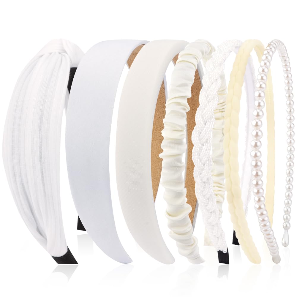 AHONEY 7 Pack Headbands assorted styles including solid and knotted designs