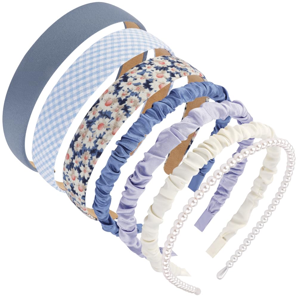 AHONEY Blue Headbands worn by a model