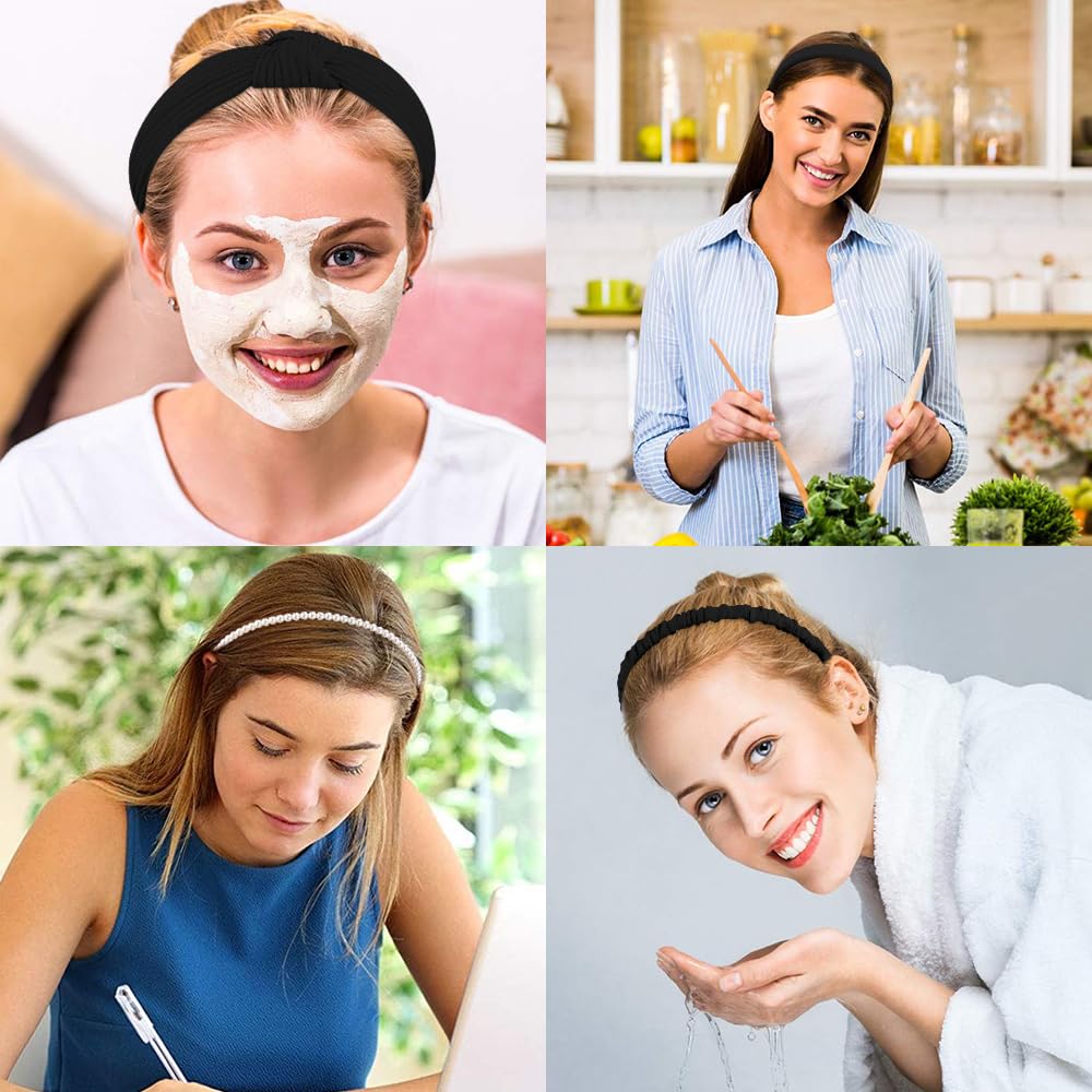 AHONEY headbands in various styles on a model