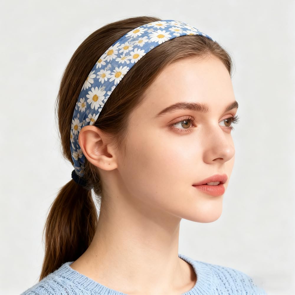 AHONEY knotted navy blue headband close-up