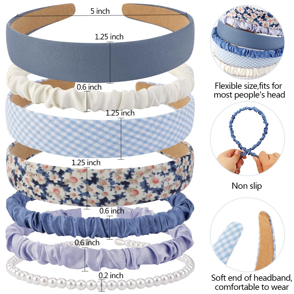 AHONEY Padded Blue Headband side view