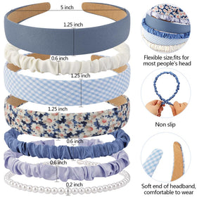 AHONEY Padded Blue Headband side view