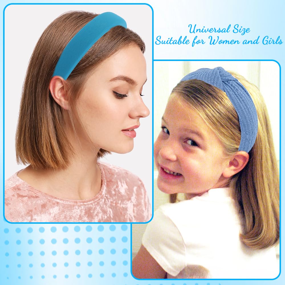AHONEY padded blue headband side view