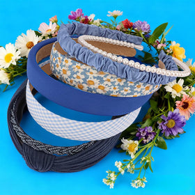 AHONEY padded navy blue headband side view