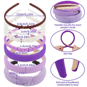 AHONEY padded purple headband on model