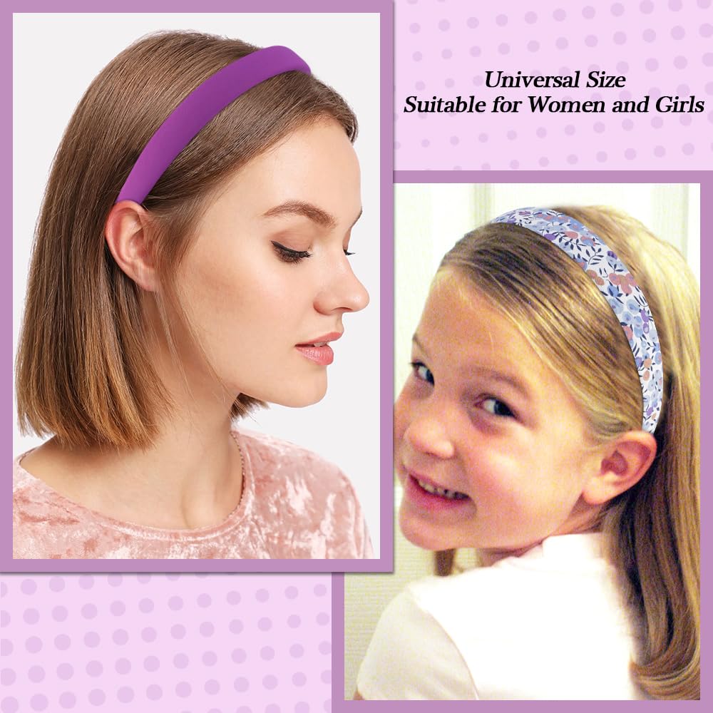AHONEY padded purple headband with pearl detail