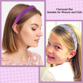 AHONEY padded purple headband with pearl detail