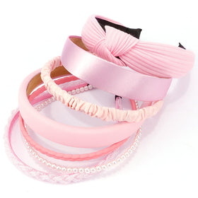 AHONEY pearl headband in pink with detail