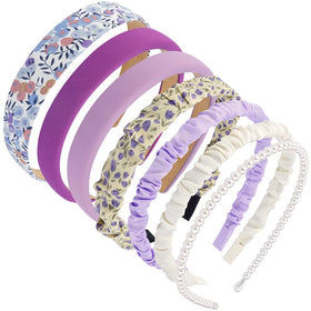 AHONEY purple headbands worn by a model