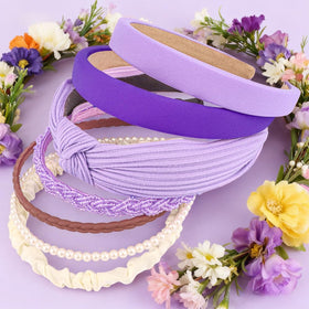 AHONEY solid purple headband close-up