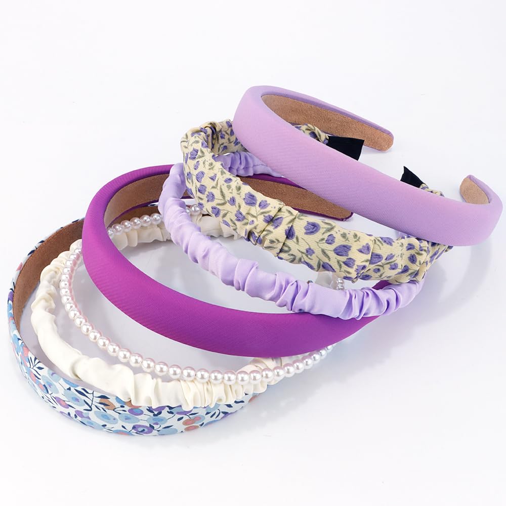 AHONEY solid purple headband close-up