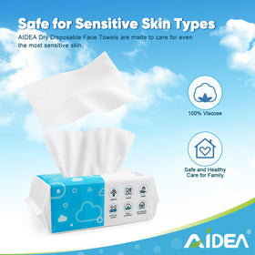AIDEA Disposable Face Towels 7.8 x 7.8 inches close-up