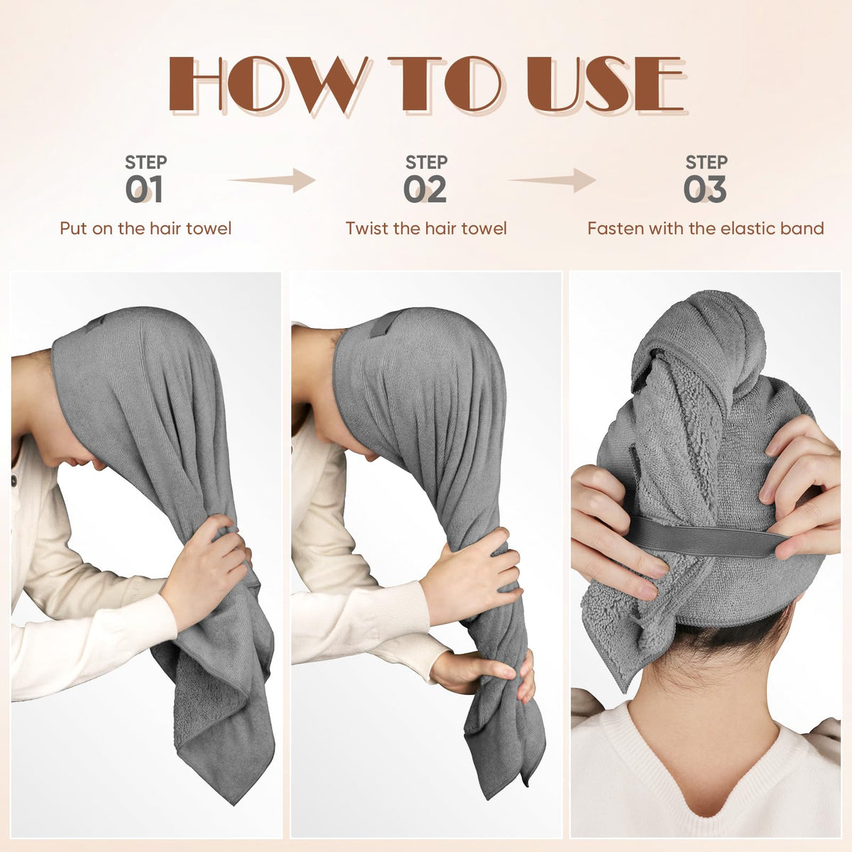 AIDEA Hair Towel Wrap in a gym bag for portable use
