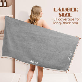AIDEA Hair Towel Wrap in use on long hair
