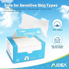 AIDEA XL Face Towels 100ct individual towel close-up