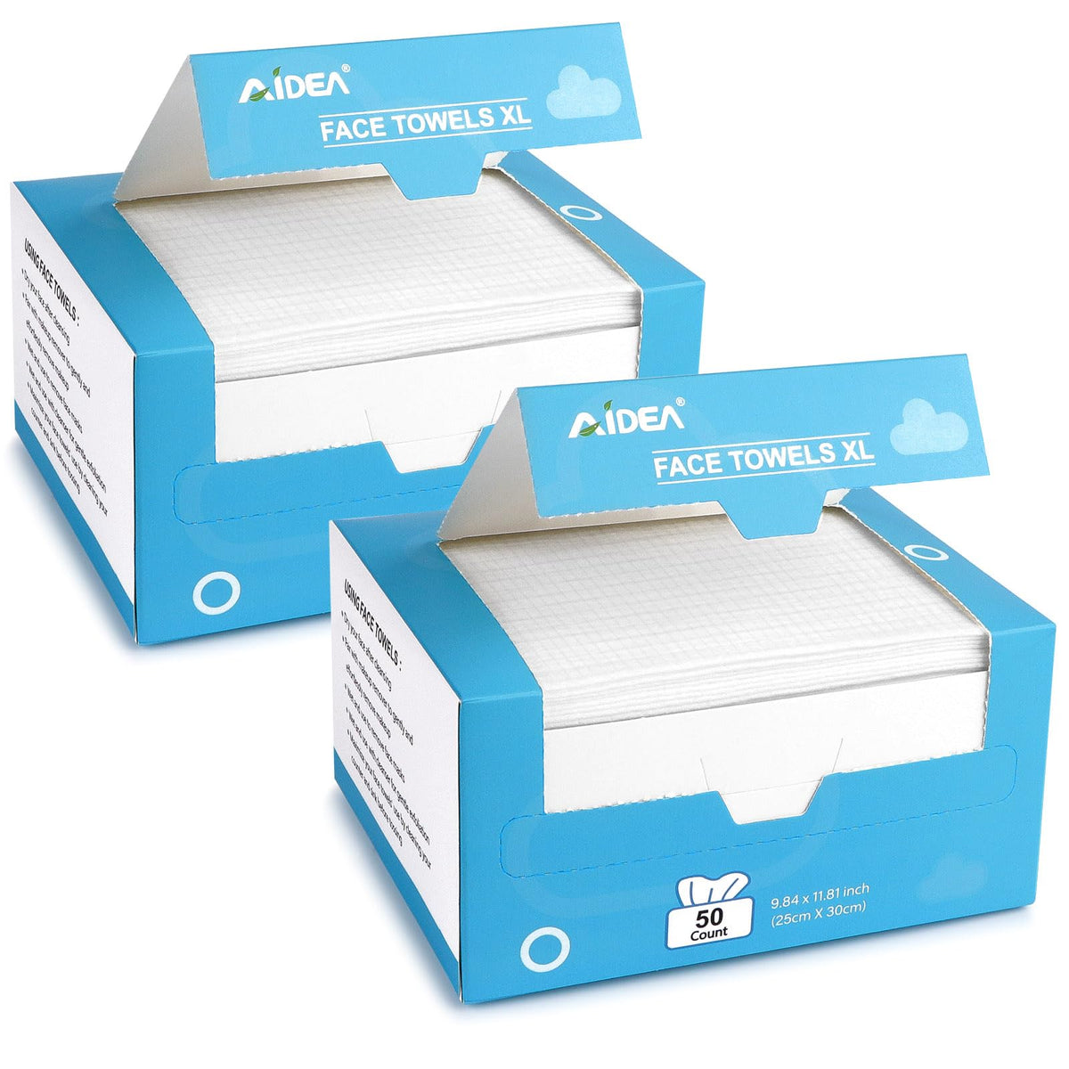 AIDEA XL Face Towels 100ct pack front view