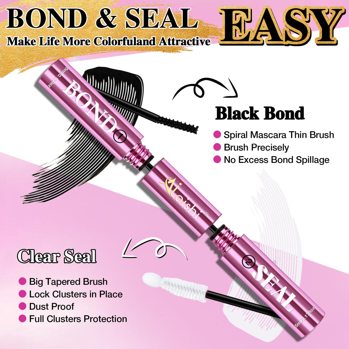AILAISHI Lash Clusters Glue applicator tip close-up