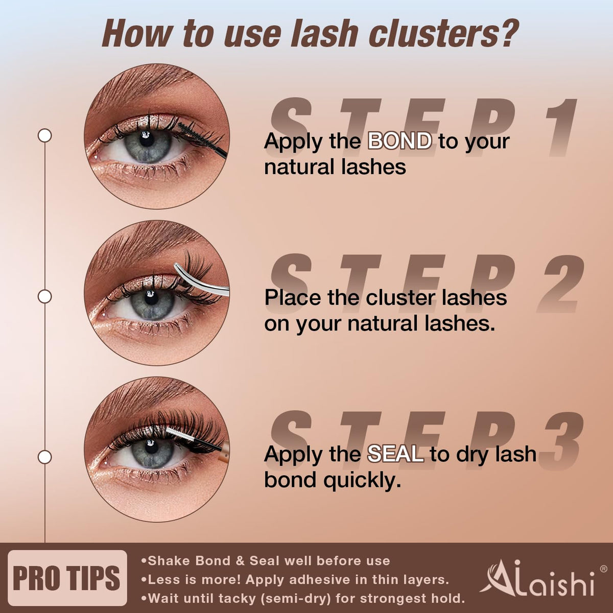 AILAISHI Lash Clusters Kit components laid out on a table