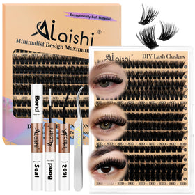 AILAISHI Lash Clusters Kit with 224 fluffy D-curl lashes