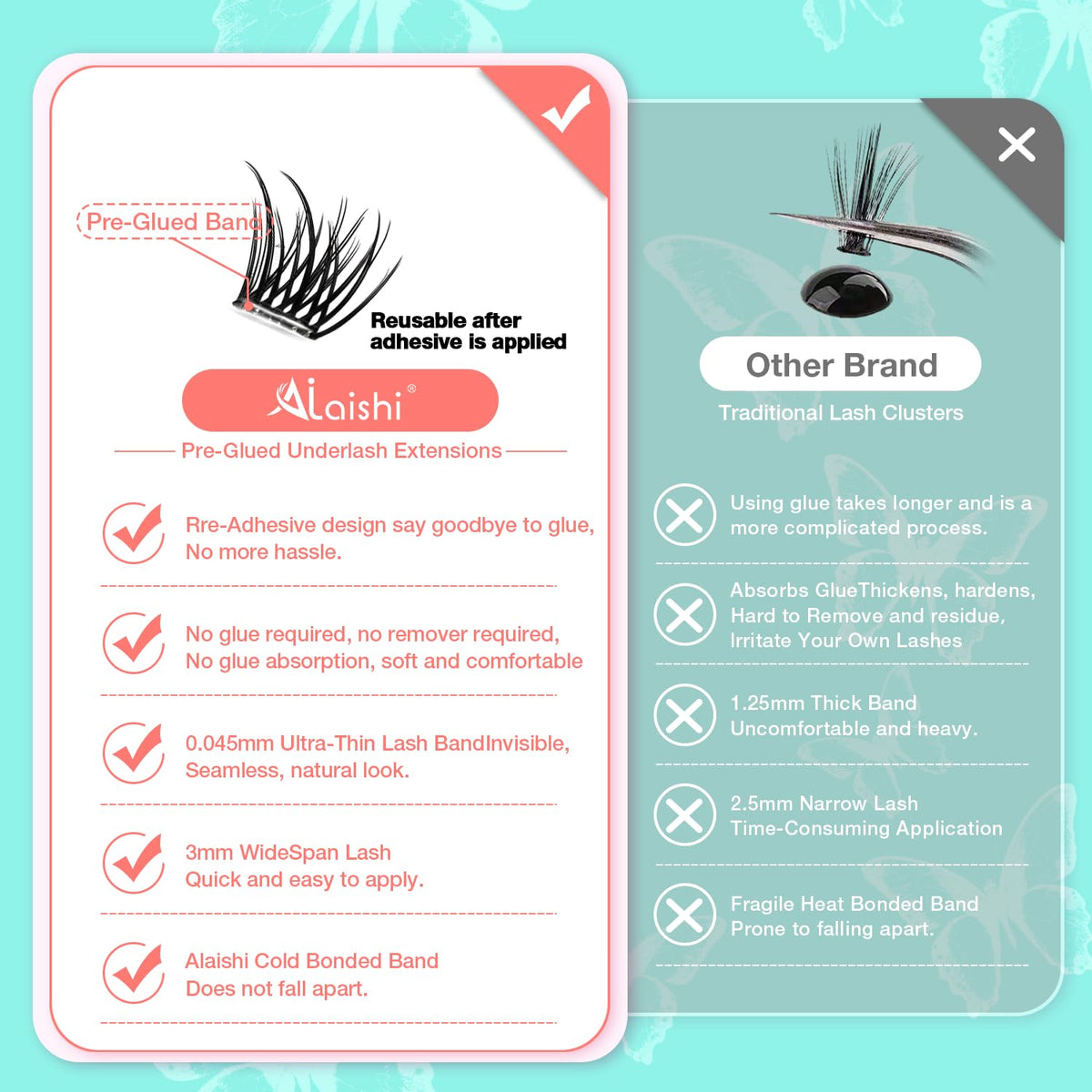AILAISHI self adhesive lashes on model showcasing natural look