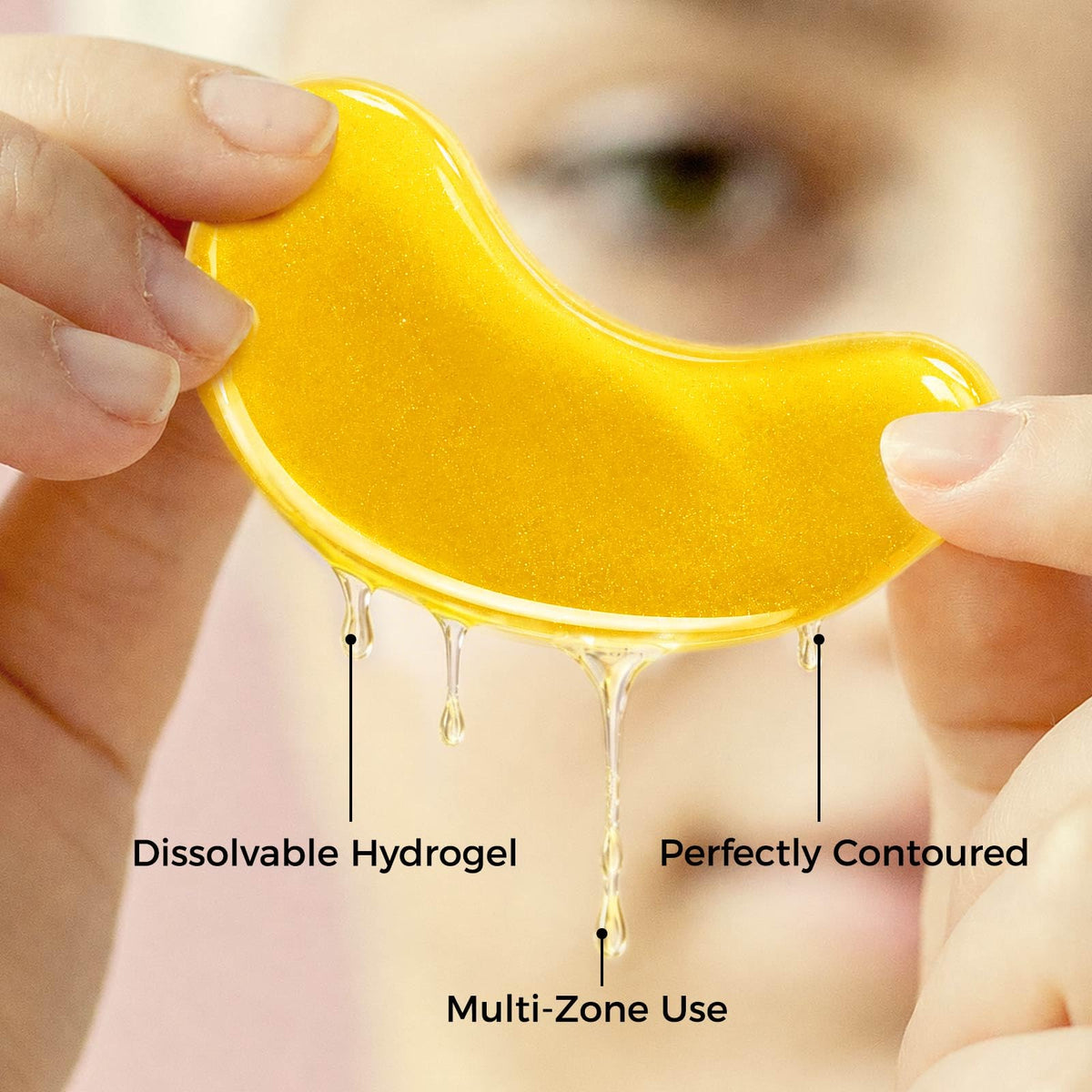 AILEORY 24K Gold Peptide Under Eye Patches in use