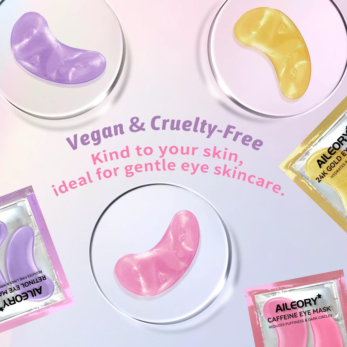 AILEORY Under Eye Patches set showing all 24 pairs