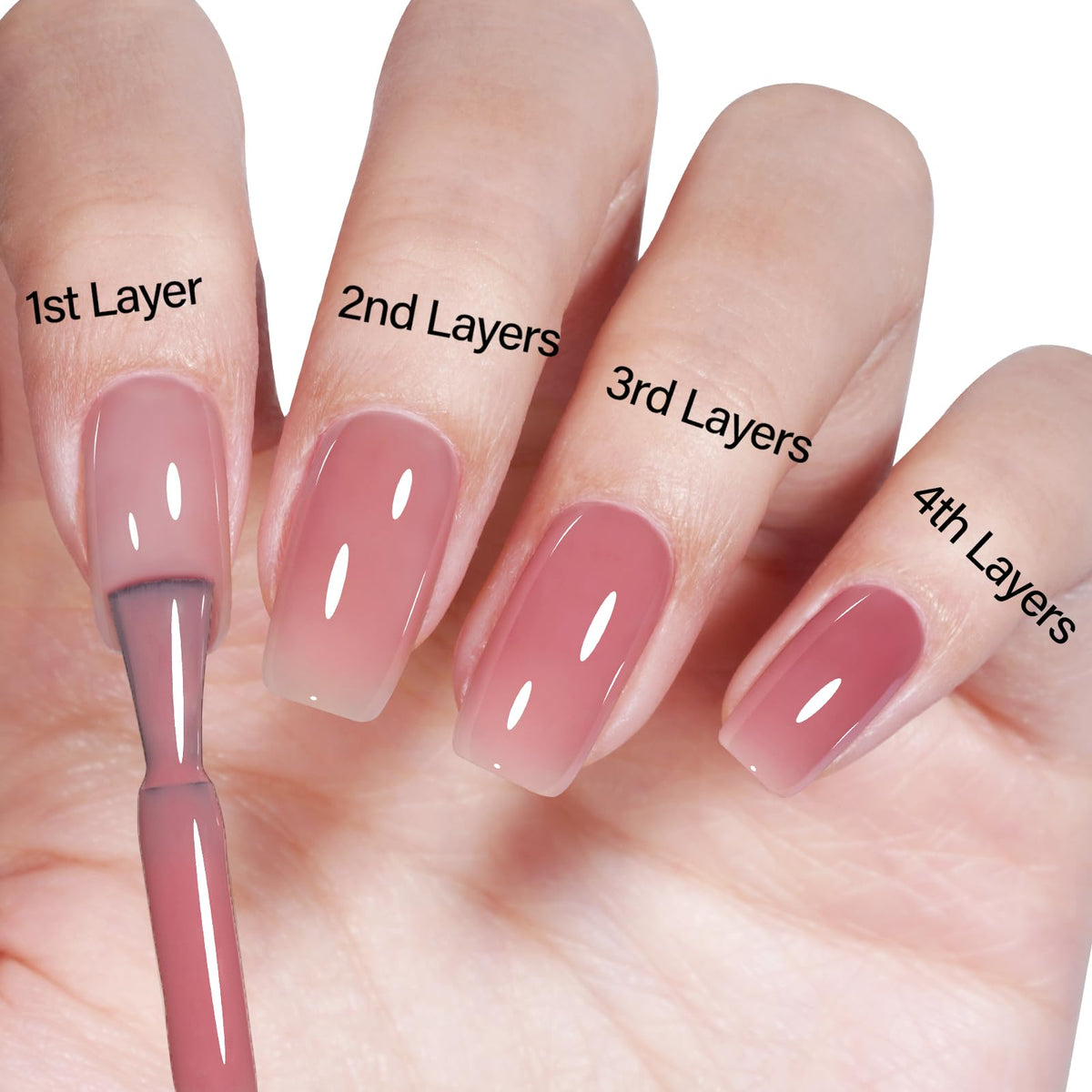 AILLSA Crystal Rose Nude Gel Polish in a well-lit setting