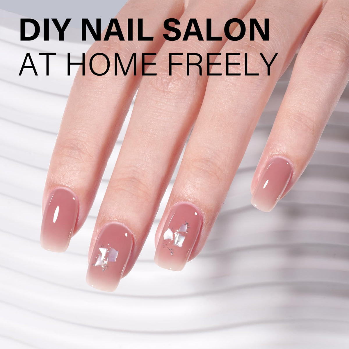 AILLSA Crystal Rose Nude Gel Polish with brush for application