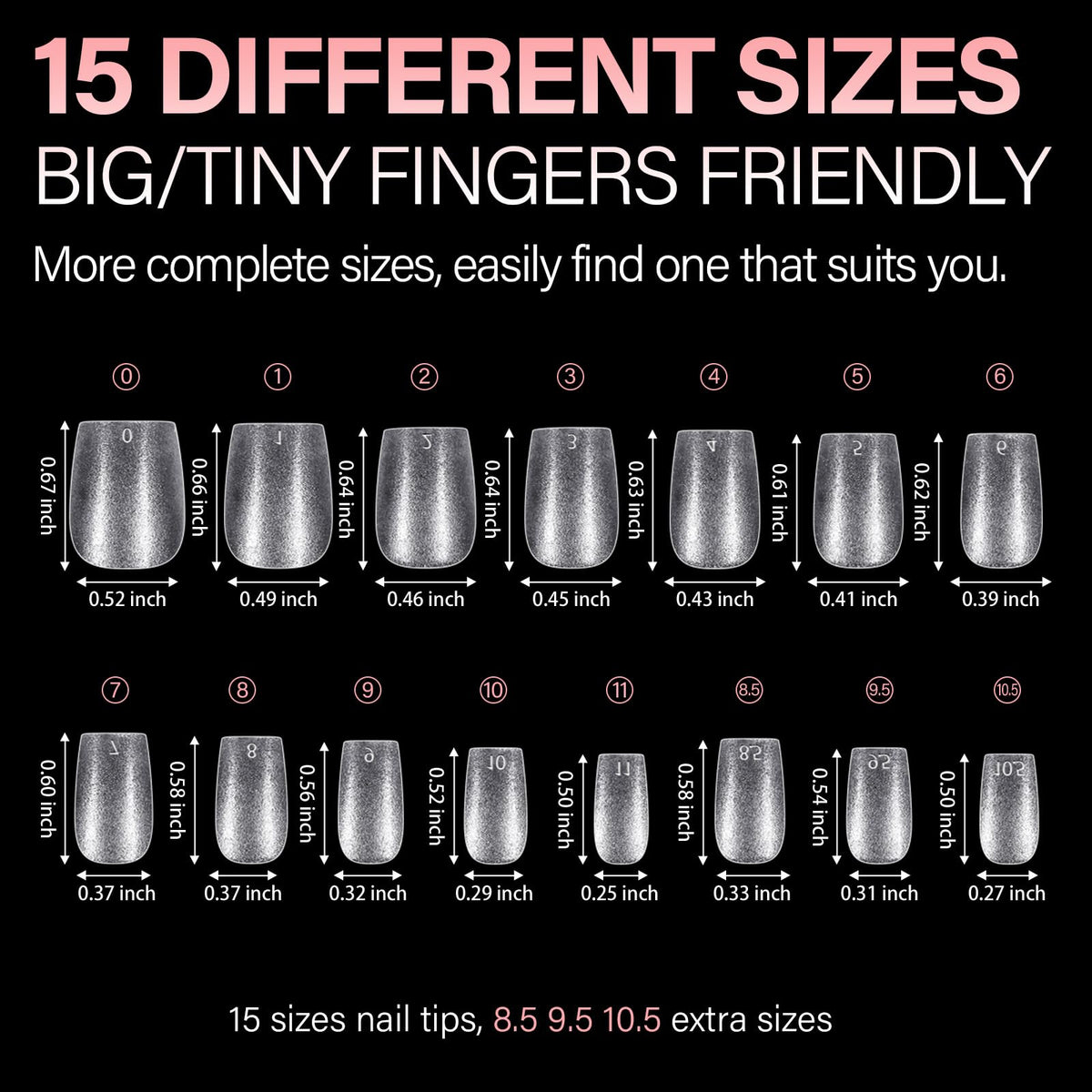 AILLSA Extra Short Coffin Nail Tips showing adhesive strength