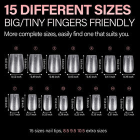 AILLSA Extra Short Coffin Nail Tips showing adhesive strength