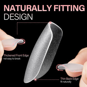 AILLSA Extra Short Square Nail Tips displayed with nail polish