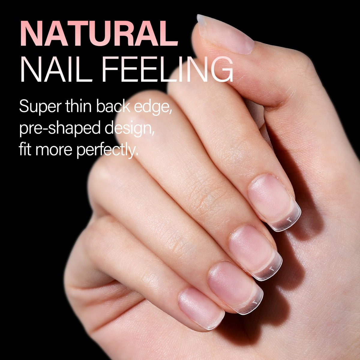AILLSA Extra Short Square Nail Tips in a hand holding them