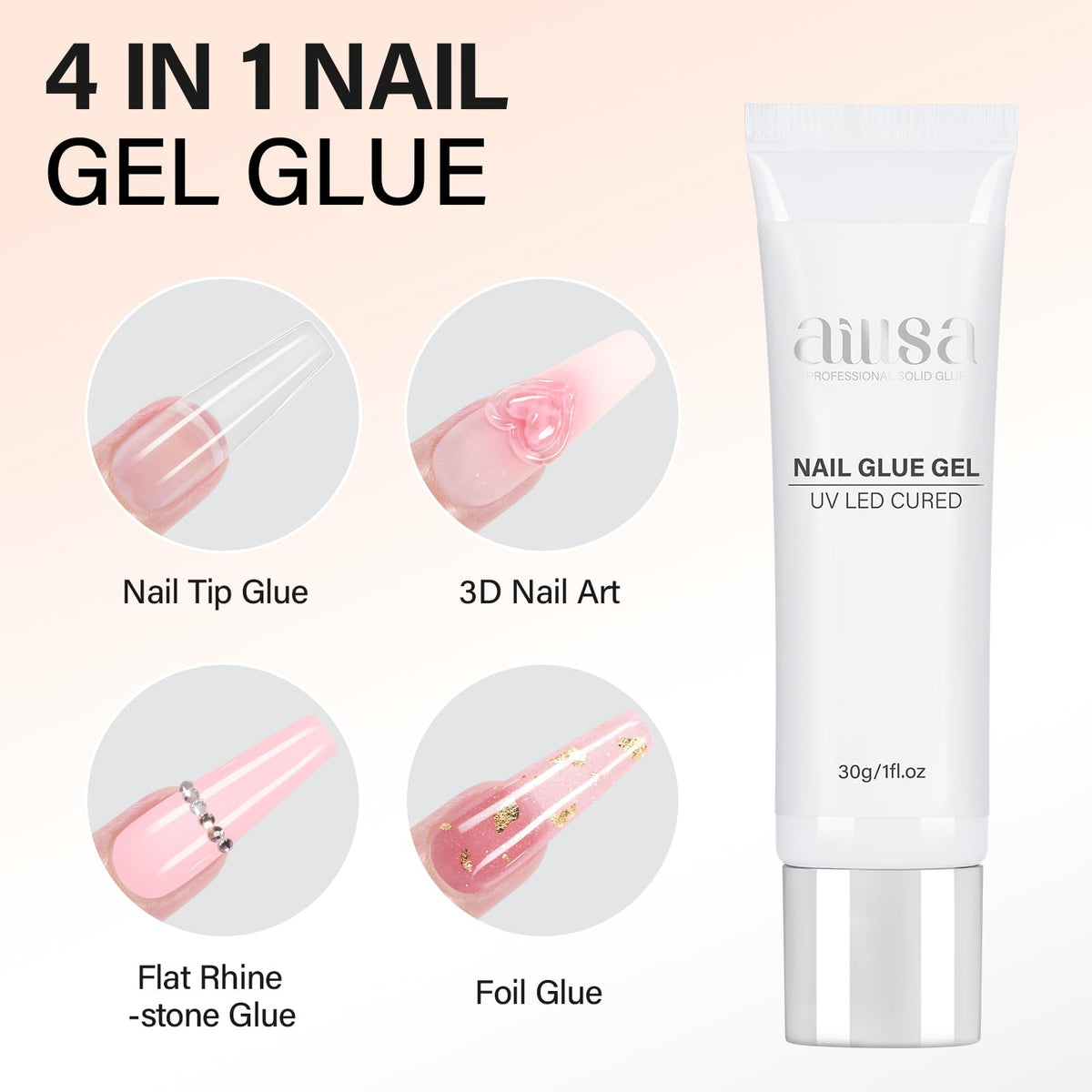 AILLSA Gel Nail Glue application on nail tips