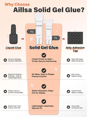AILLSA Gel Nail Glue curing under UV lamp