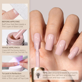 AILLSA Gel Nail Polish Nude Cappuccino 9g swatch on nail