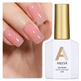 AILLSA Gel Nail Polish Nude Pink bottle front view