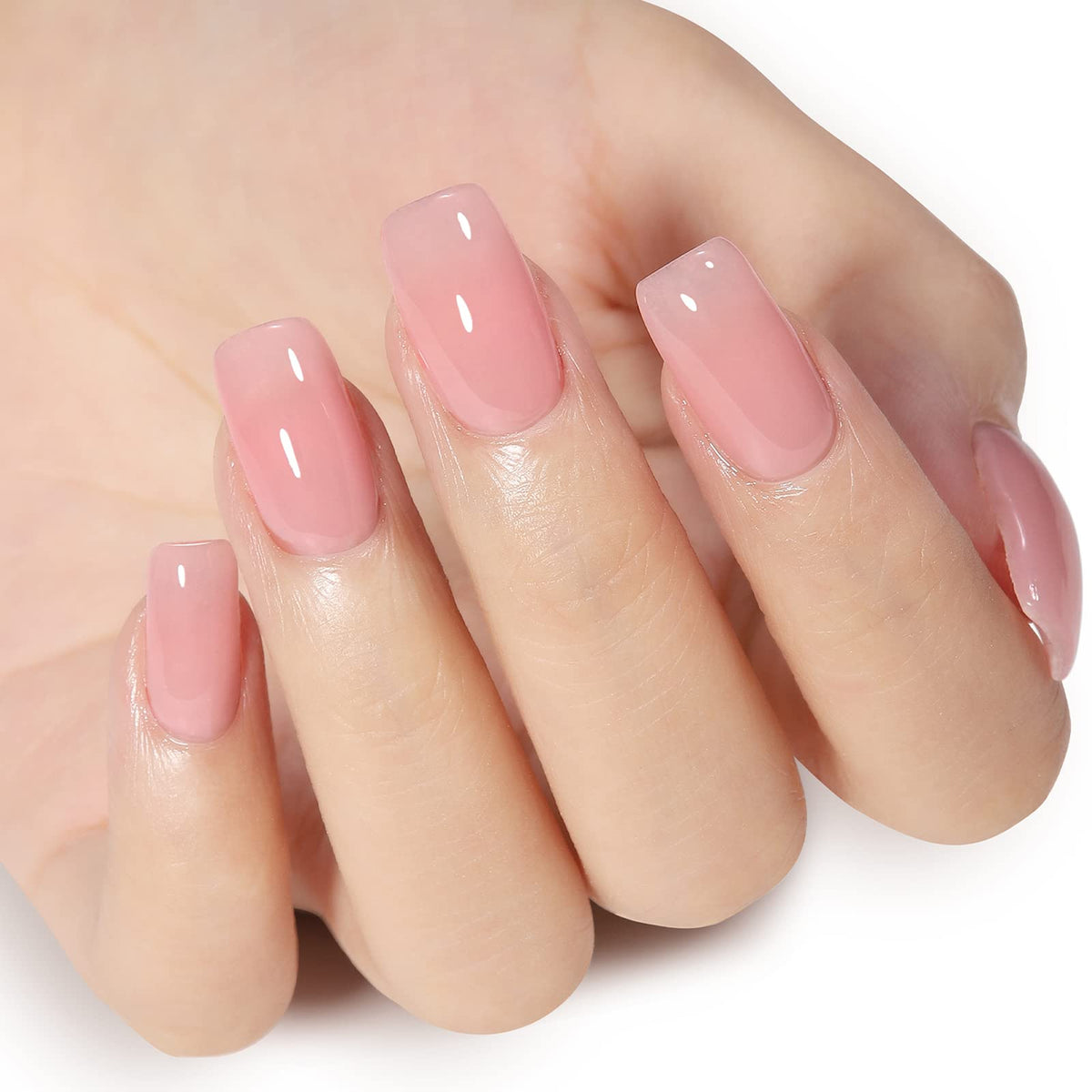 AILLSA Gel Nail Polish Nude Pink swatch on nails