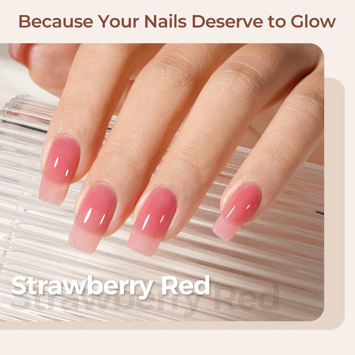 AILLSA Jelly Gel Nail Polish Strawberry Colour bottle side view
