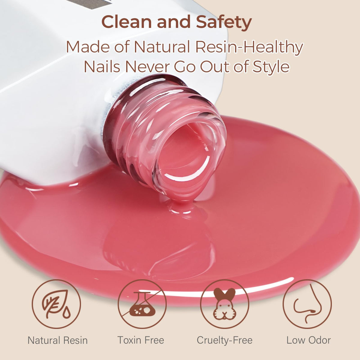 AILLSA Jelly Gel Nail Polish Strawberry Colour brush close-up