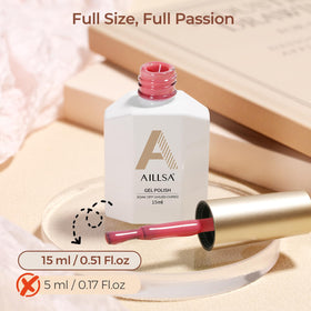 AILLSA Jelly Gel Nail Polish Strawberry Colour swatch on nail